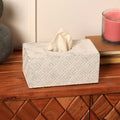 Ronald Wit Mangohout Tissuedooshoesje | Moderne Decoratieve Gezichtsweefselhouder voor Thuis, Kantoor, Badkamer