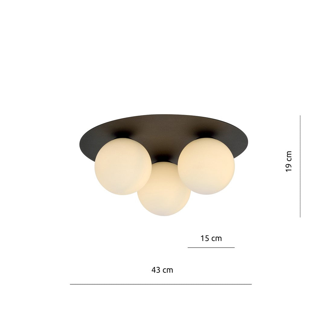 ZONNE 3 ZWART/OPAAL
