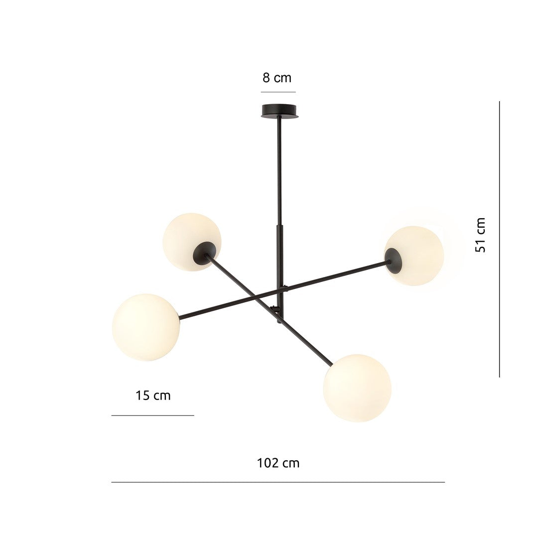 LINEAR 4 ZWART/OPAAL