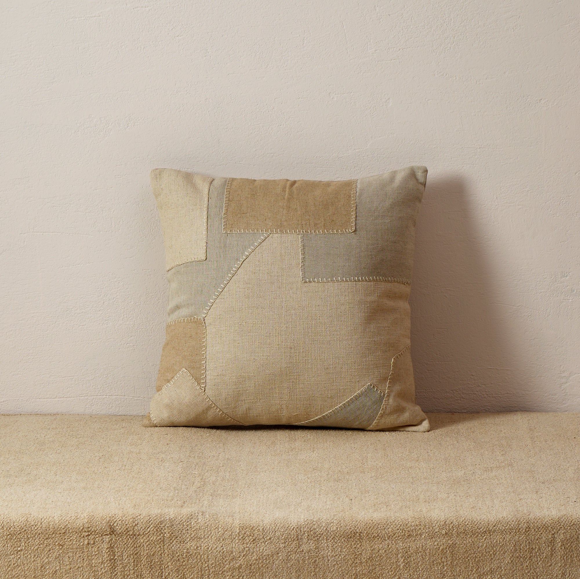 Kussensloop van Chambray Patchwork - Elegant Gestructureerd Huisdecoratie Accent