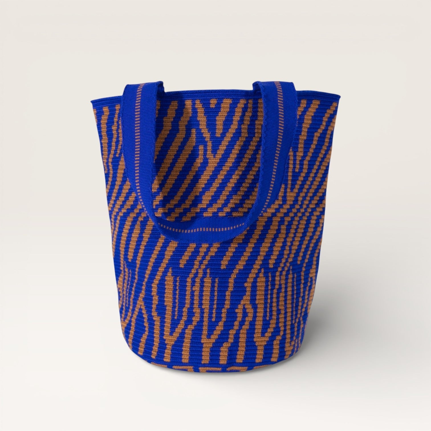 Cabas rond abstrait M | Cobalt