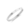 Bracelet jonc cœur de cristal argenté