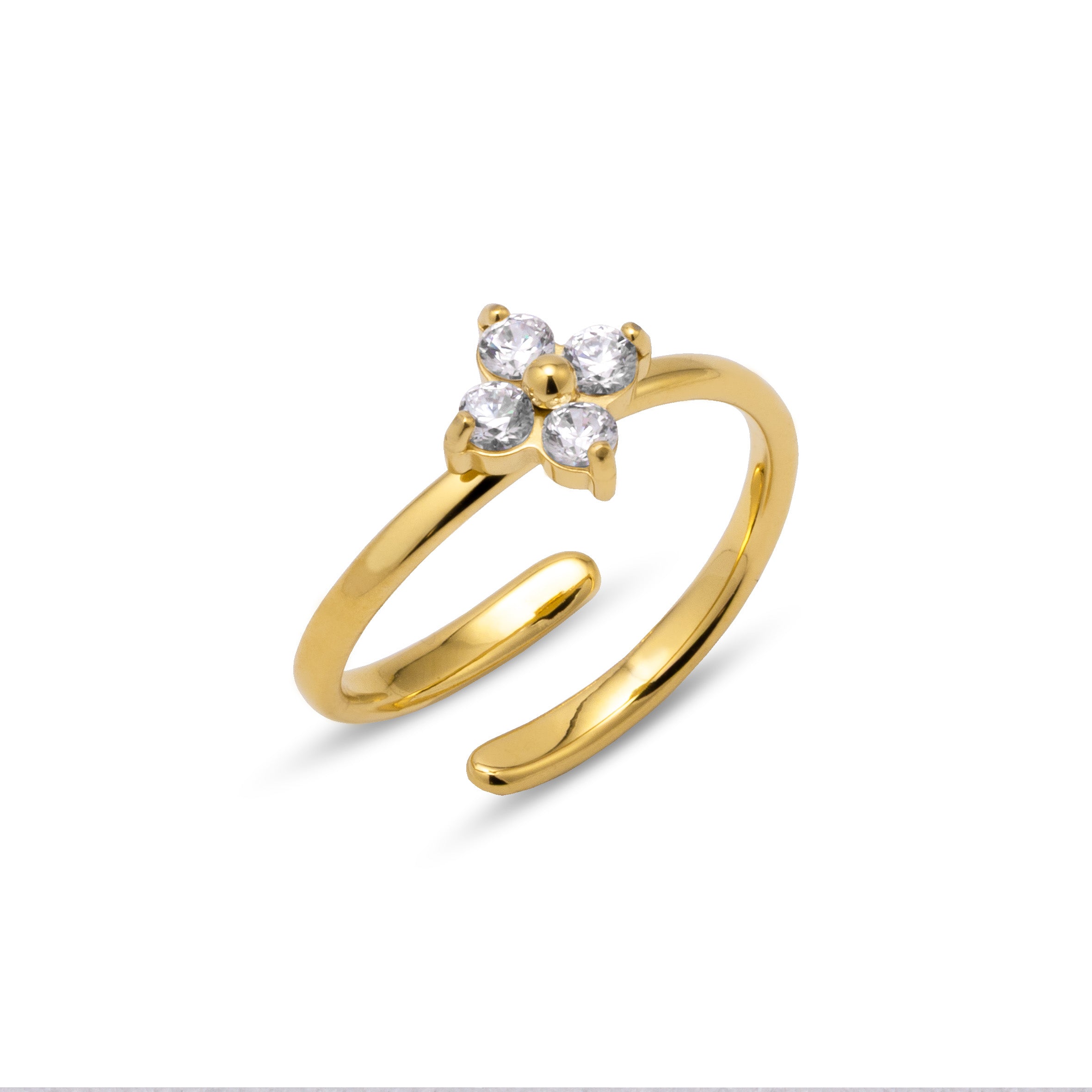 Mini bague fleur or 18K