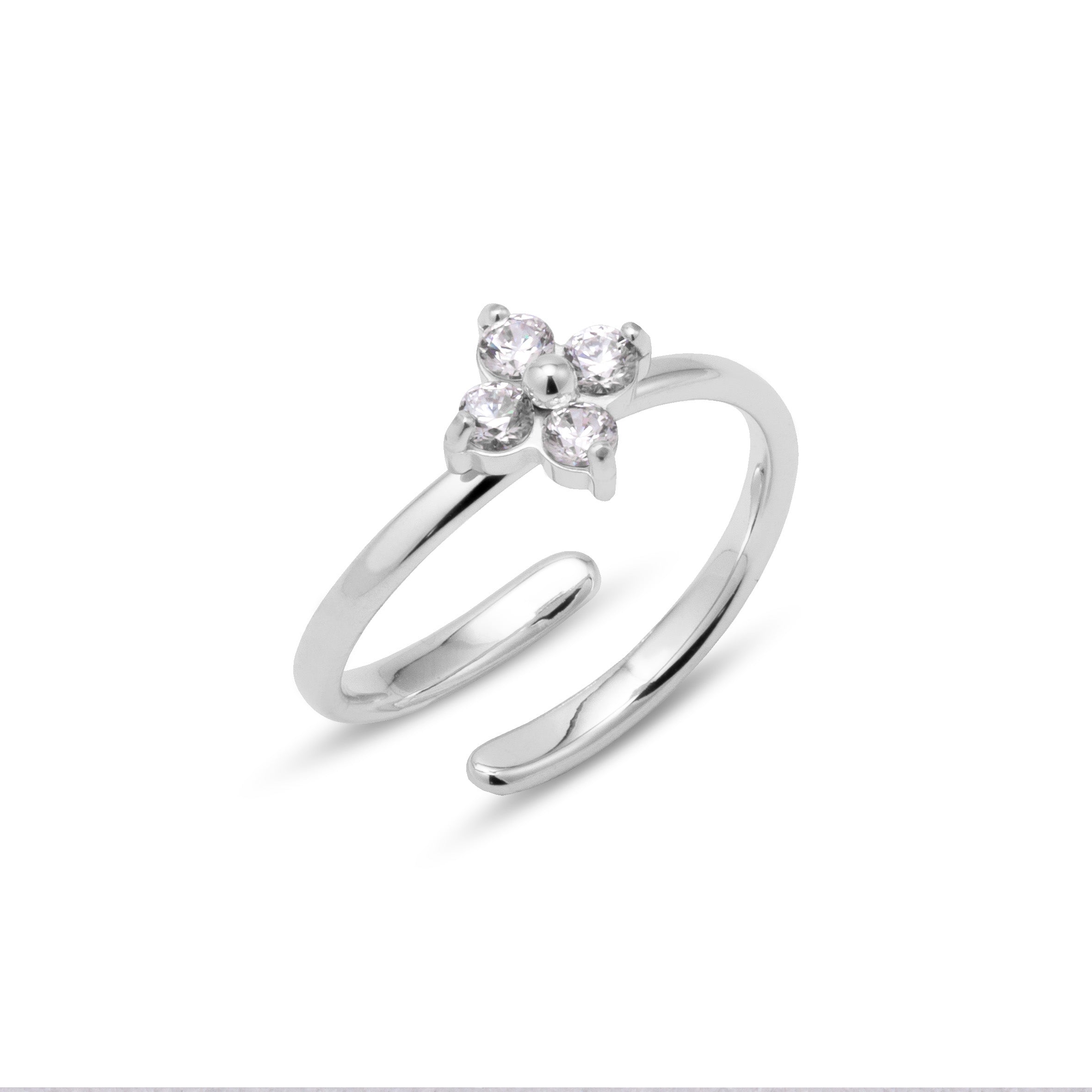 Bague mini fleur argent