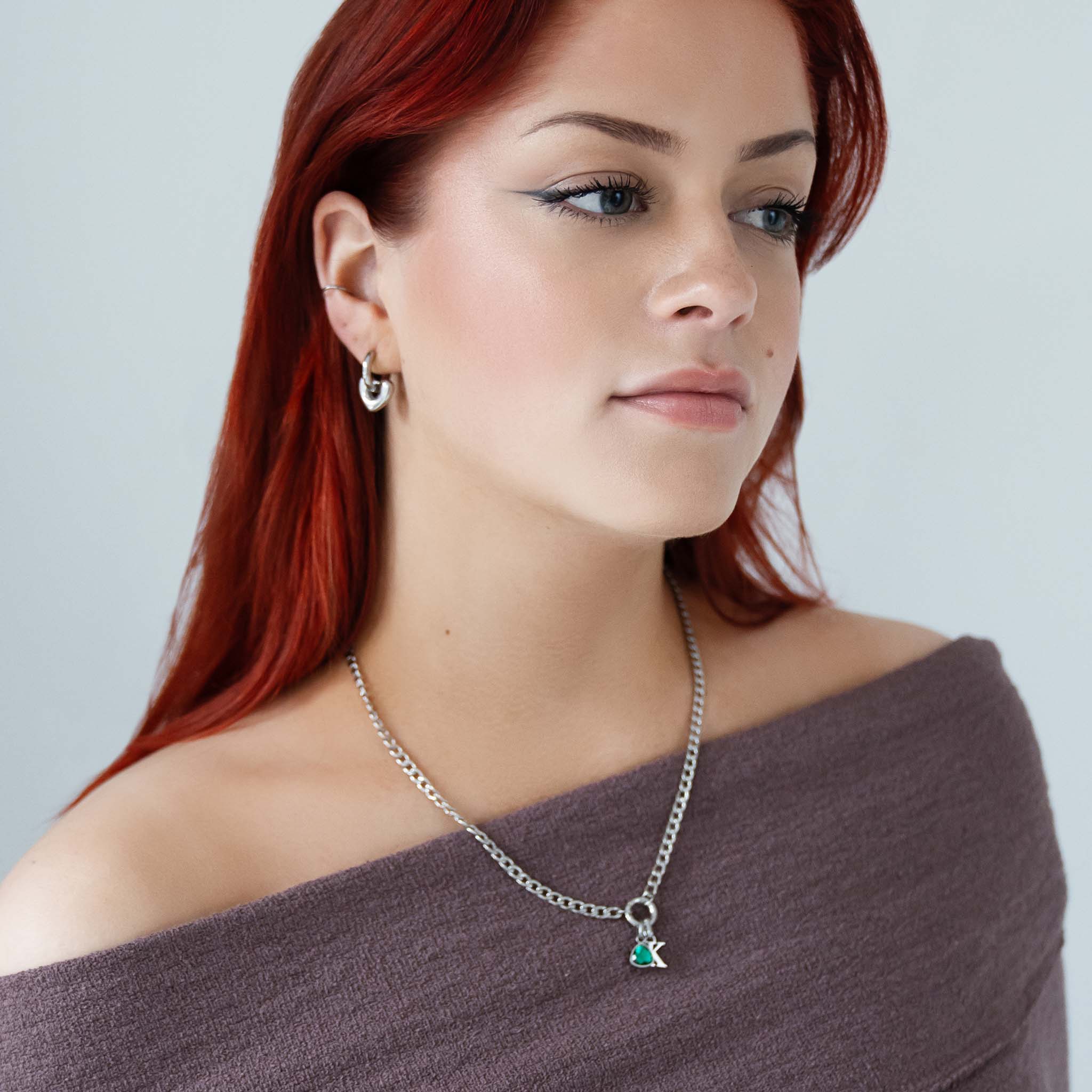 Boucle d'oreille cœur bulle argent