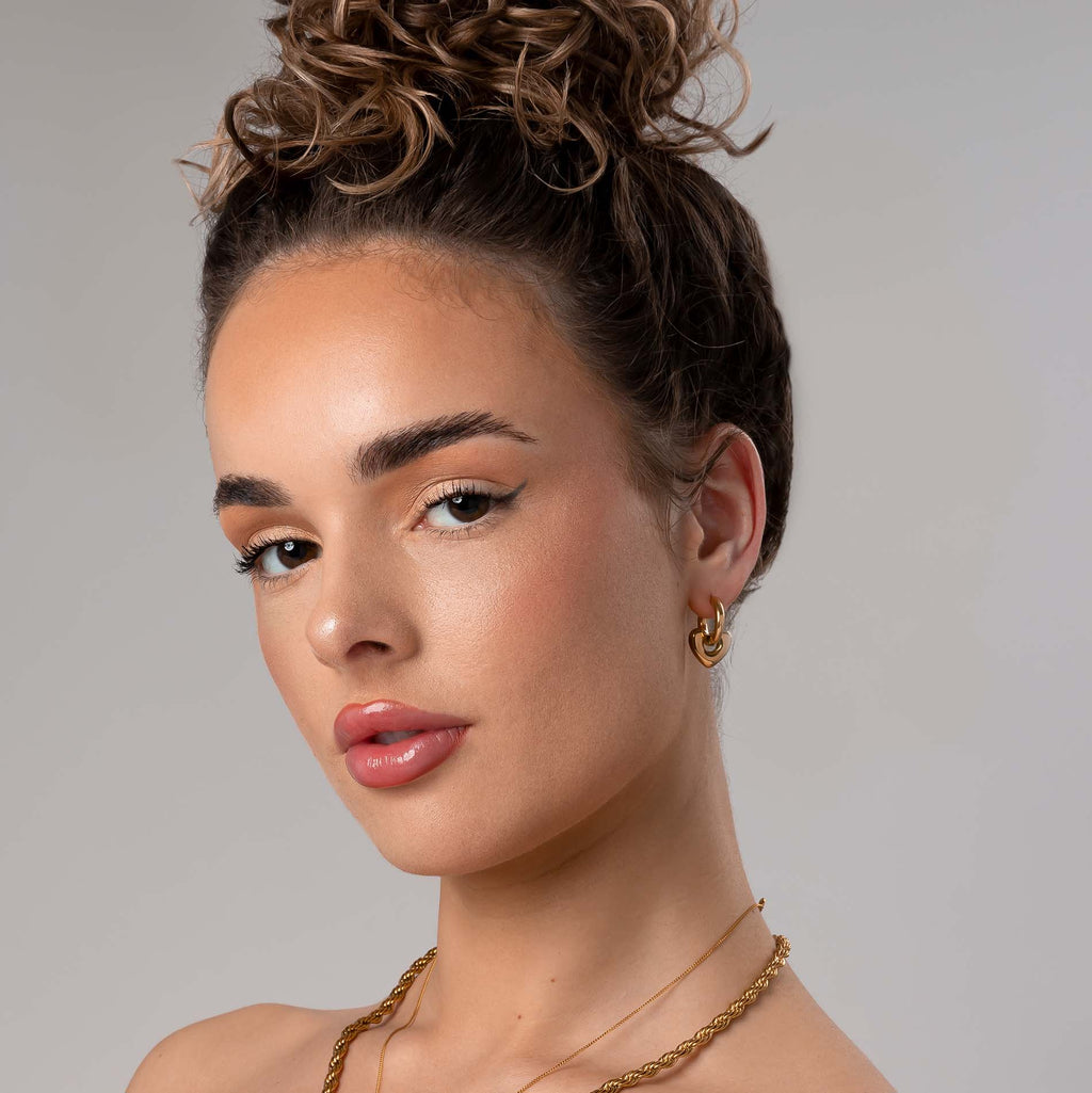 Boucle d'oreille bulle cœur or