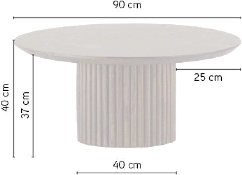Salontafel Ø90, Acacia Zwart