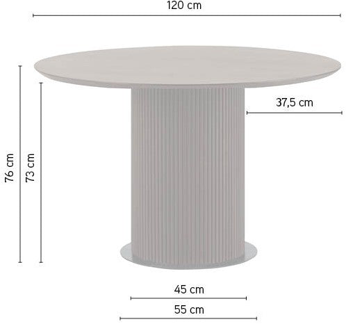 Eettafel Ø120, Acacia Zwart