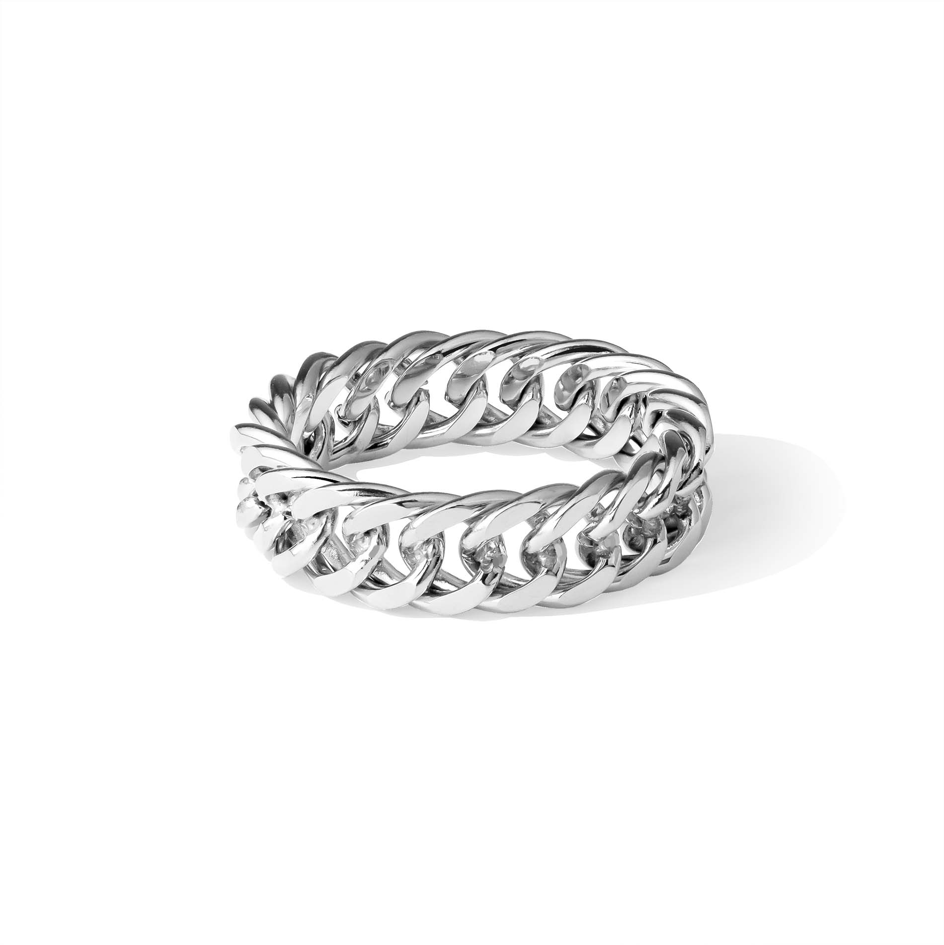 Bague chaînette argentée