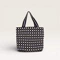 Sac cabas ovale à carreaux | Noir