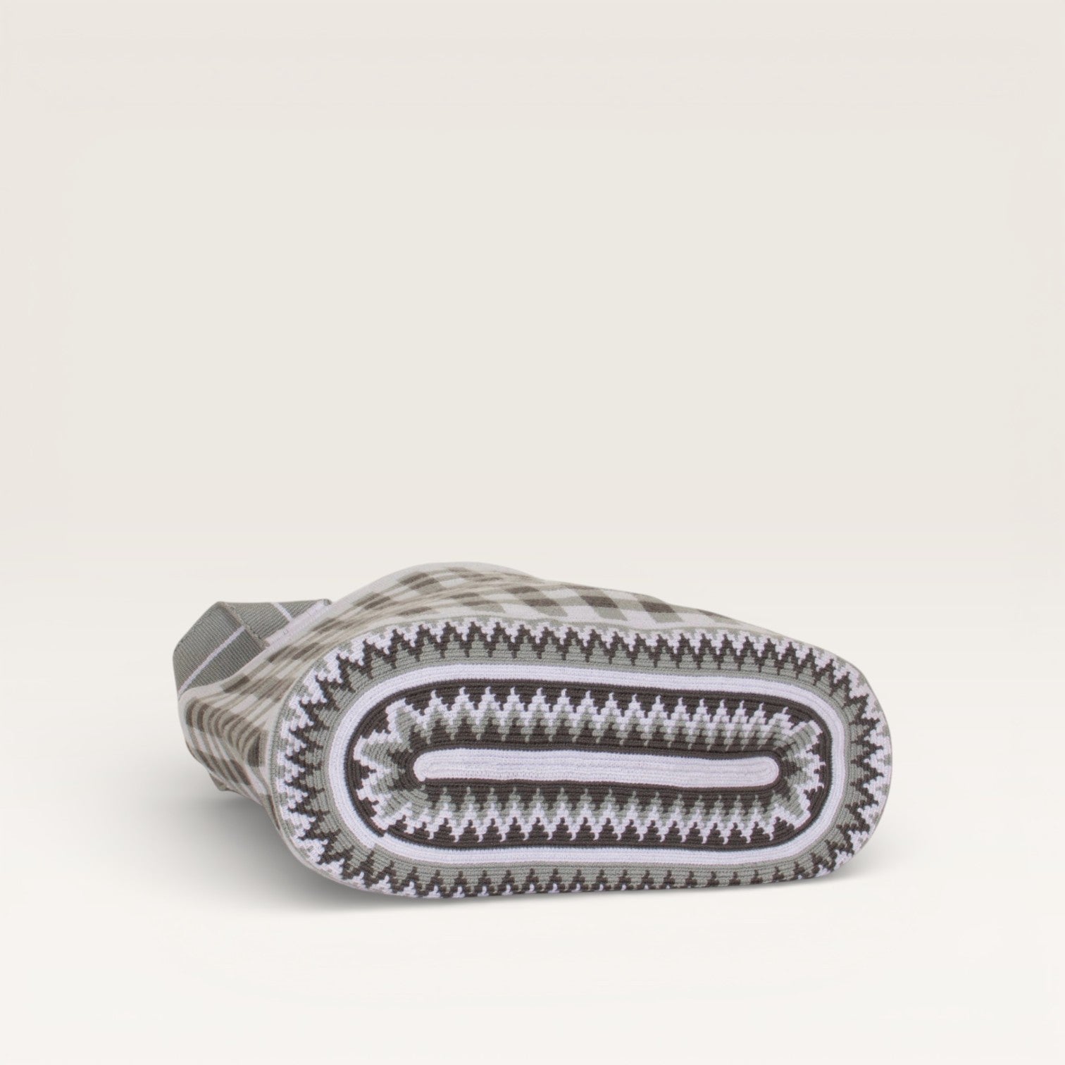 Cabas ovale vichy | Argent massif
