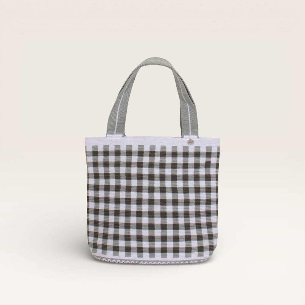 Cabas ovale vichy | Argent massif