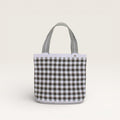 Cabas ovale vichy | Argent massif