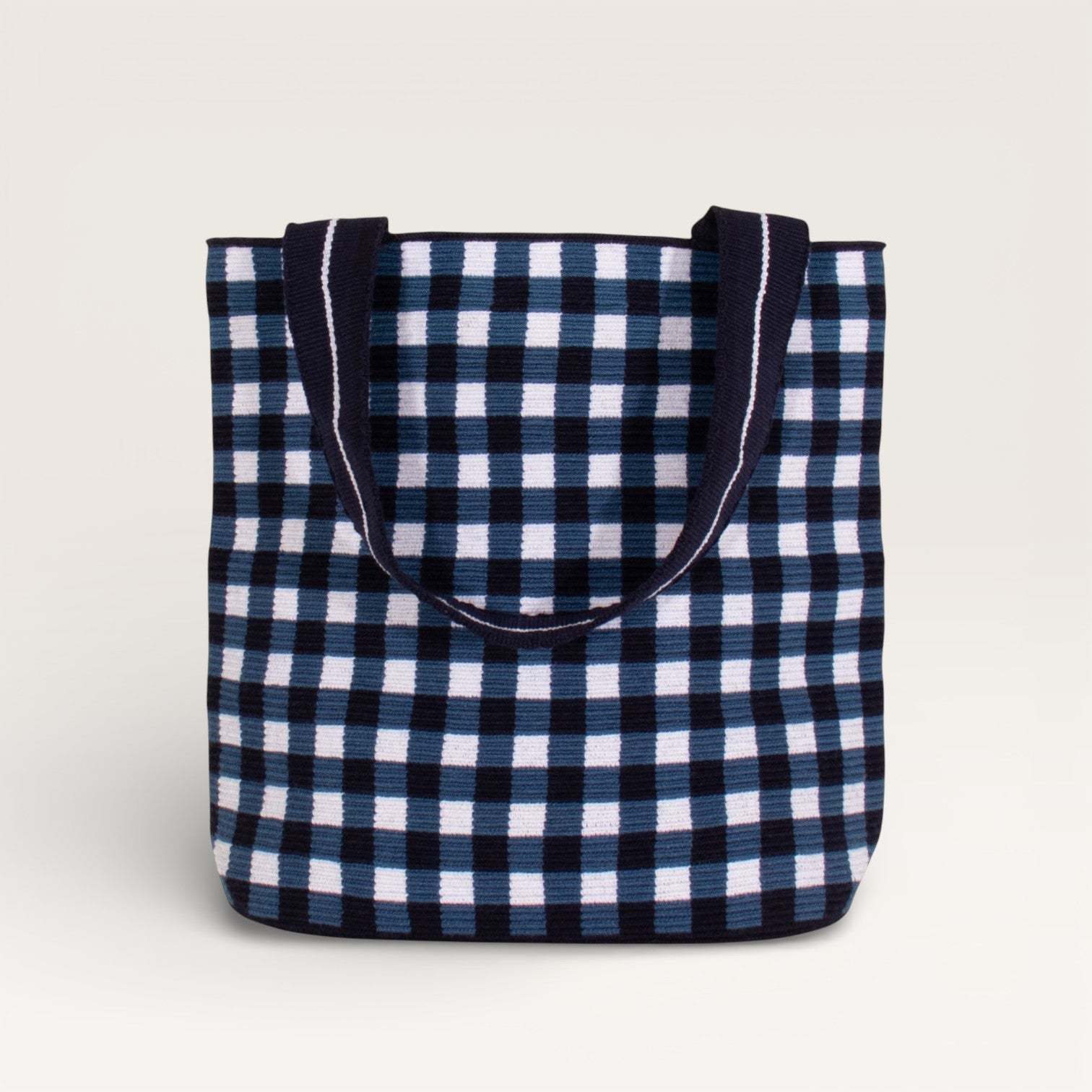 Cabas ovale en vichy | Marine