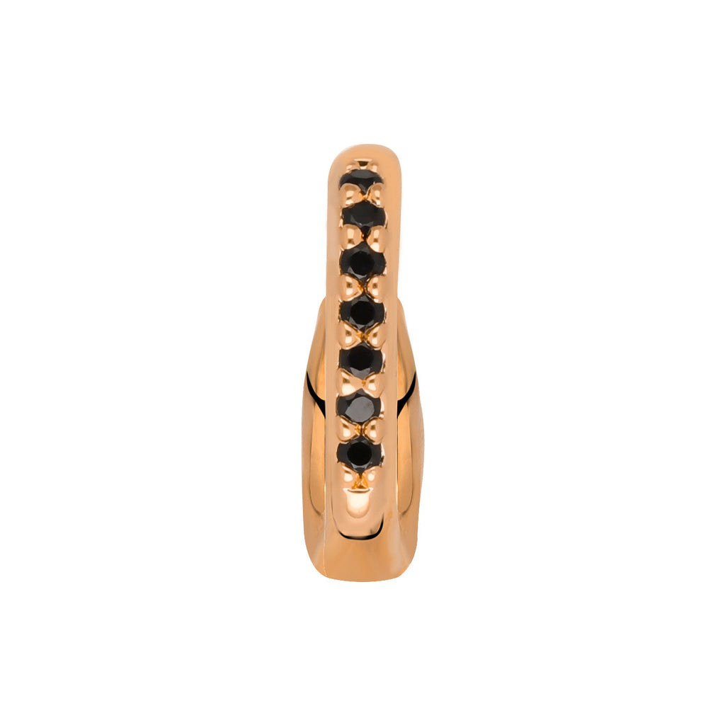 Clip pierres noires or rose