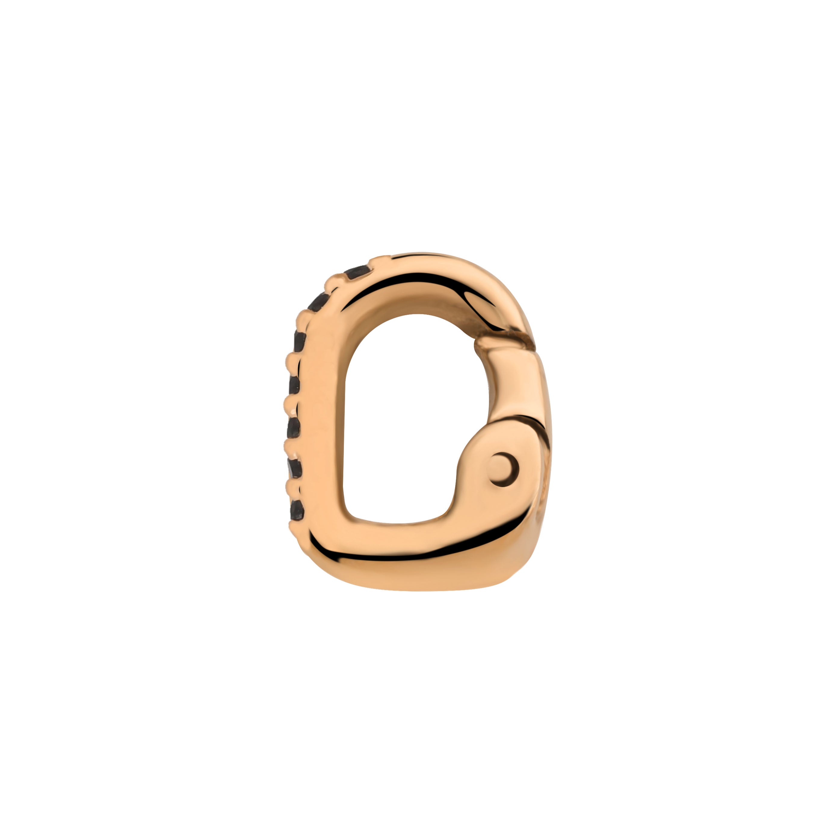 Clip pierres noires or rose