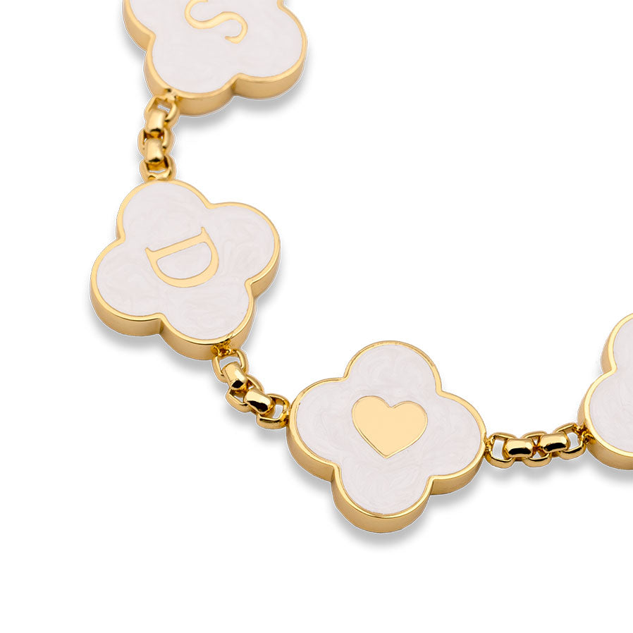 Bracelet trèfle coquillage or 18 carats