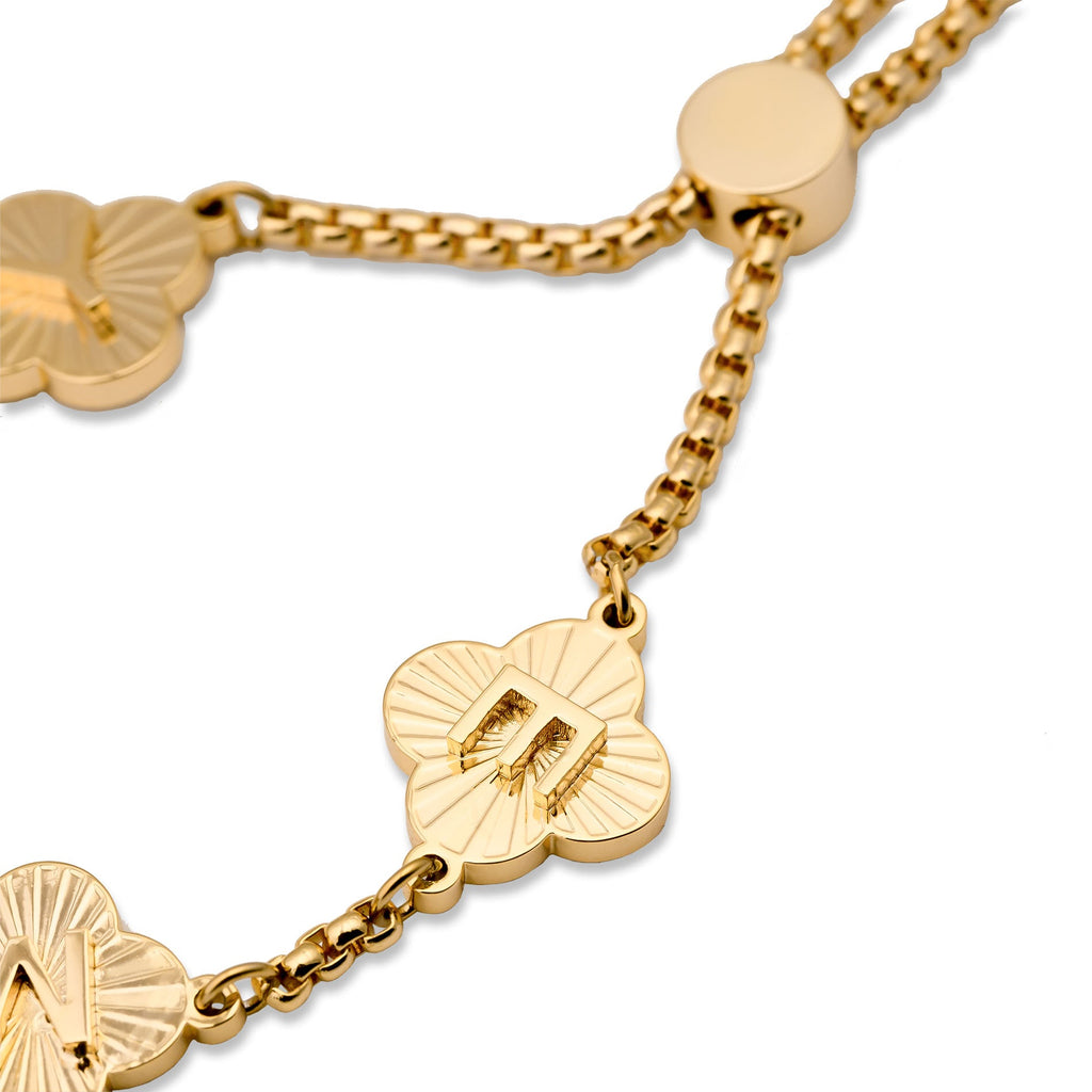 Bracelet trèfle lever de soleil doré