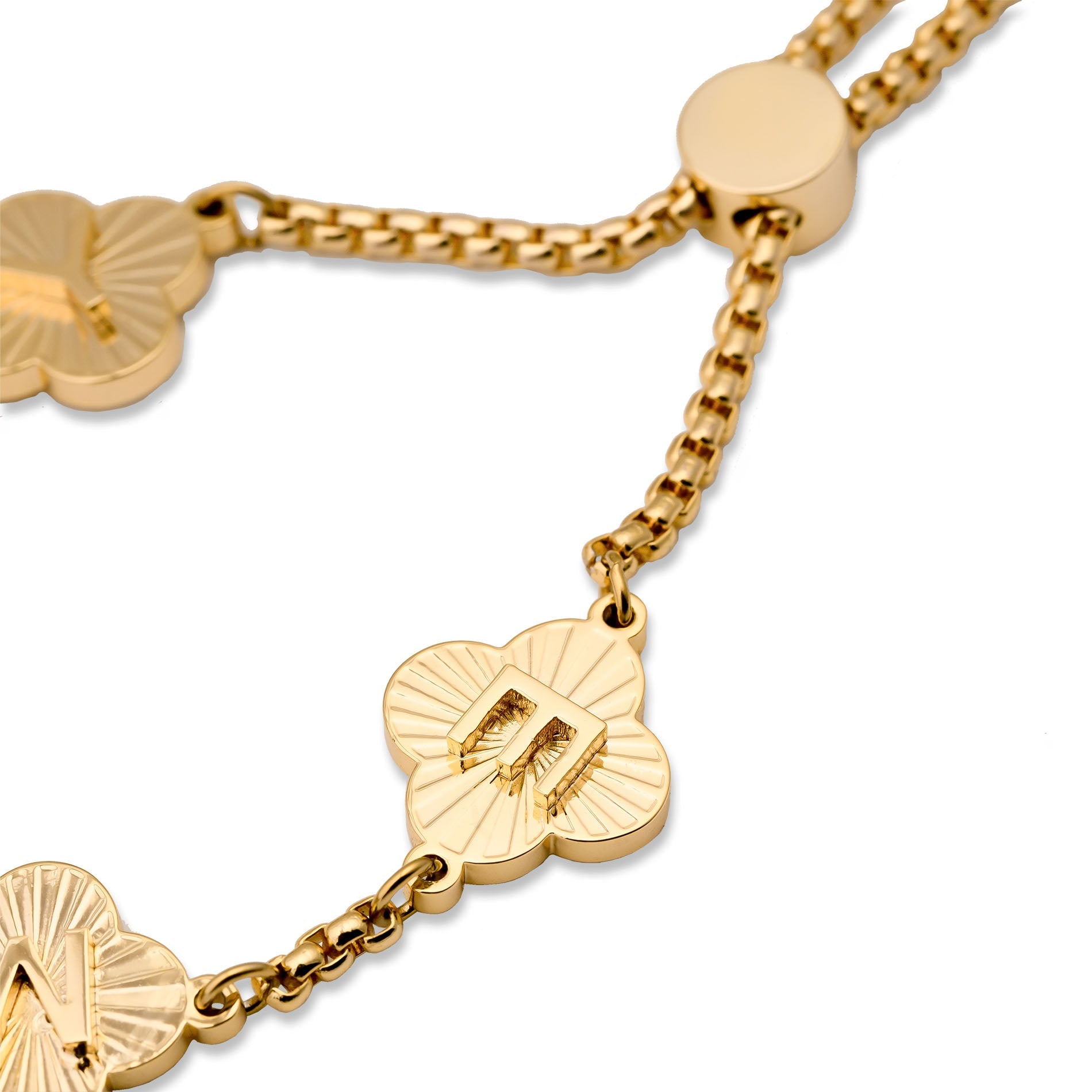 Bracelet trèfle lever de soleil doré