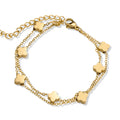 Bracelet double chaîne trèfle doré