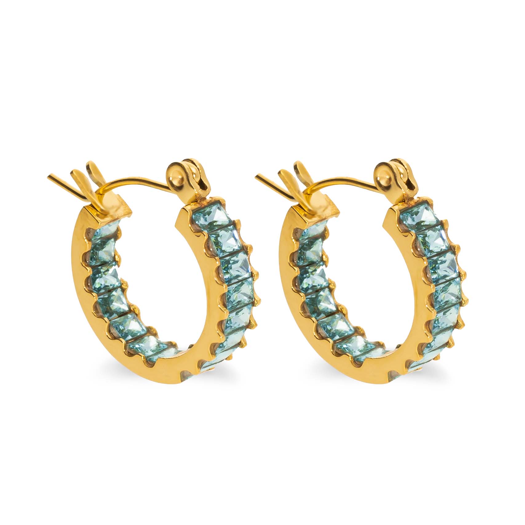 Boucle d'oreille corail or aqua