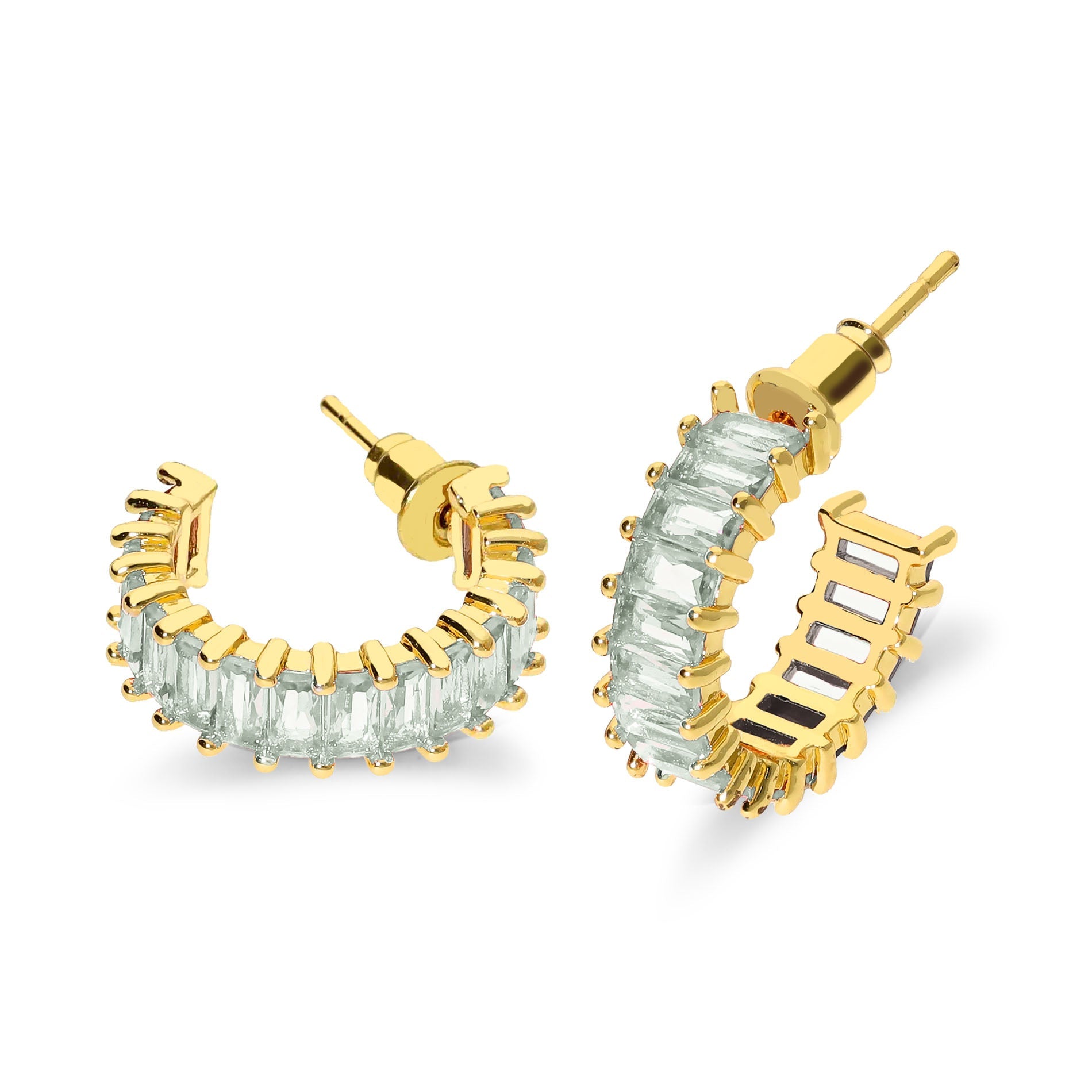 Boucles d'oreilles en corail pierre verte et or