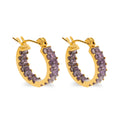 Boucles d'oreilles corail or violet