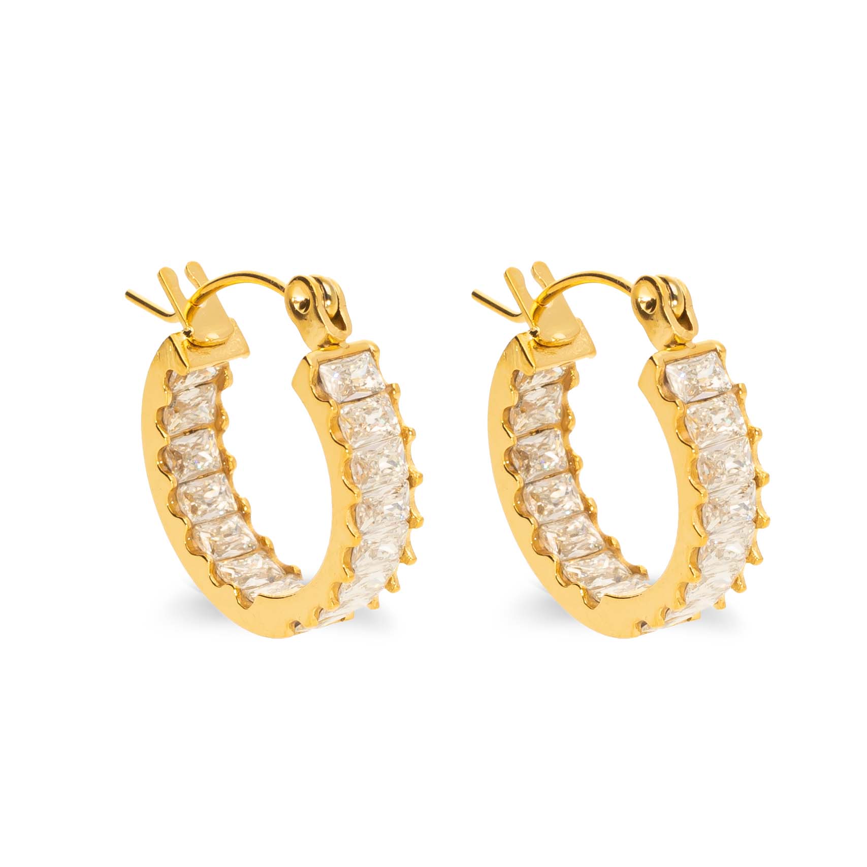 Boucle d'oreille corail or blanc