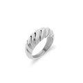 Bague croissant argentée