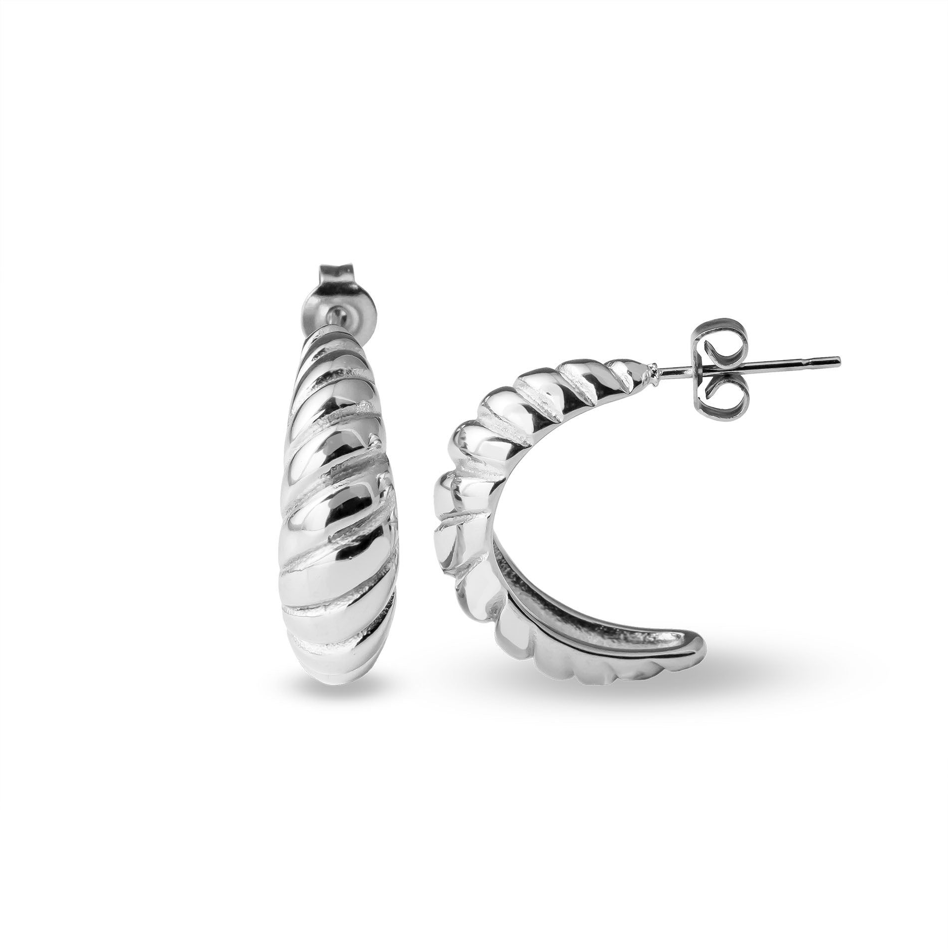 Boucle d'oreille croissant argent