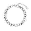 Chaîne cubaine en argent ornée de pierres