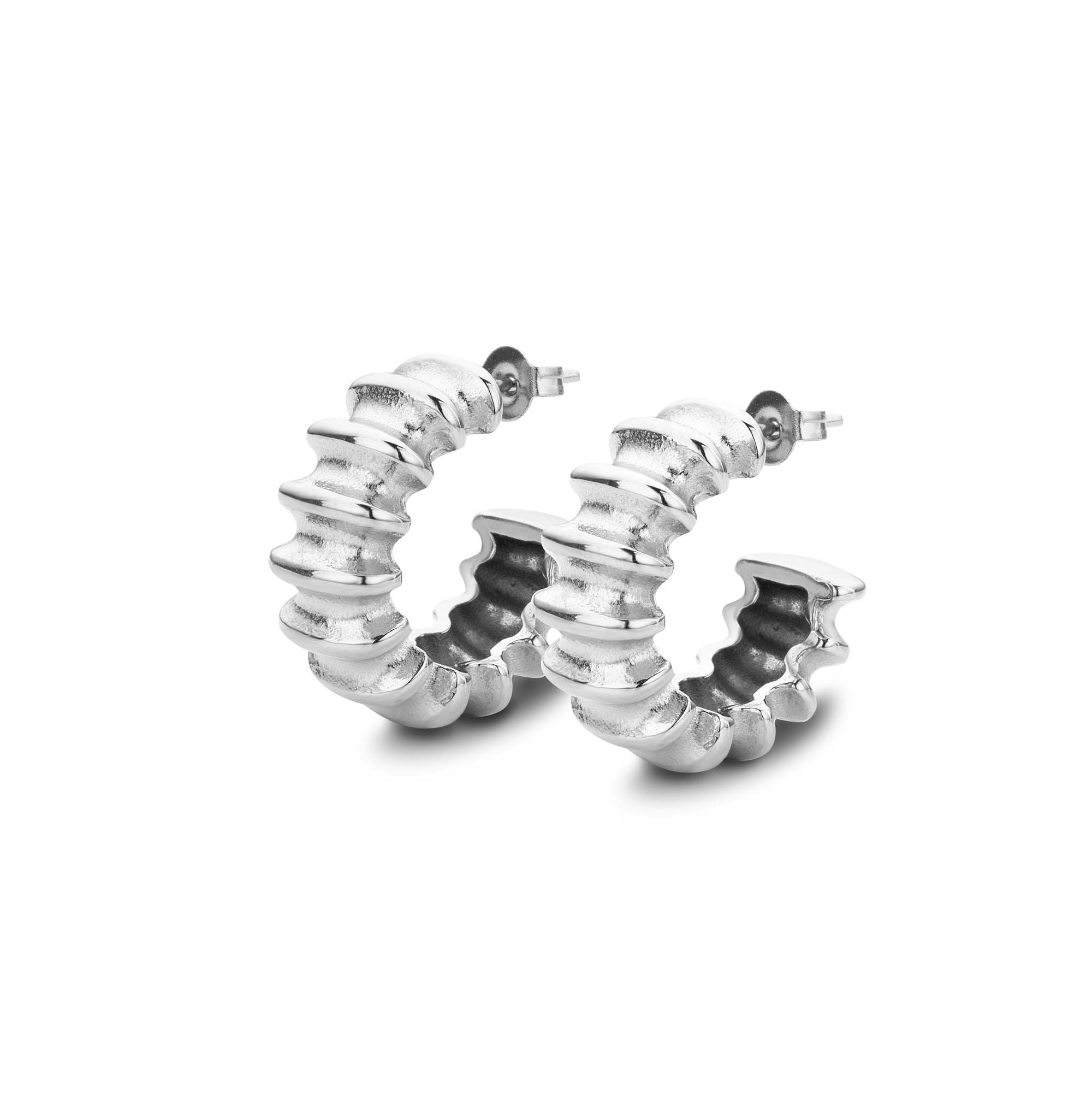 Boucle d'oreille vague en argent