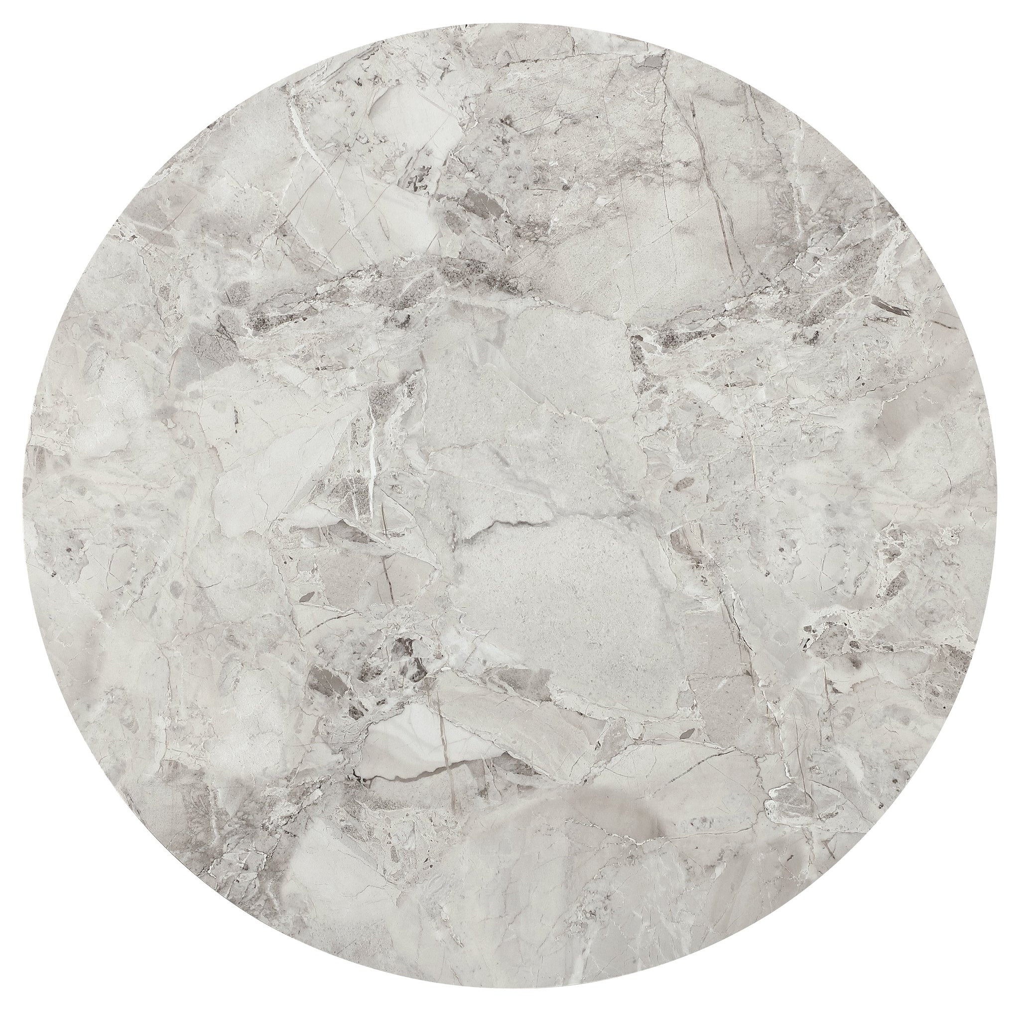 Winston stenen blad metalen onderstel ronde eettafel in Grigio