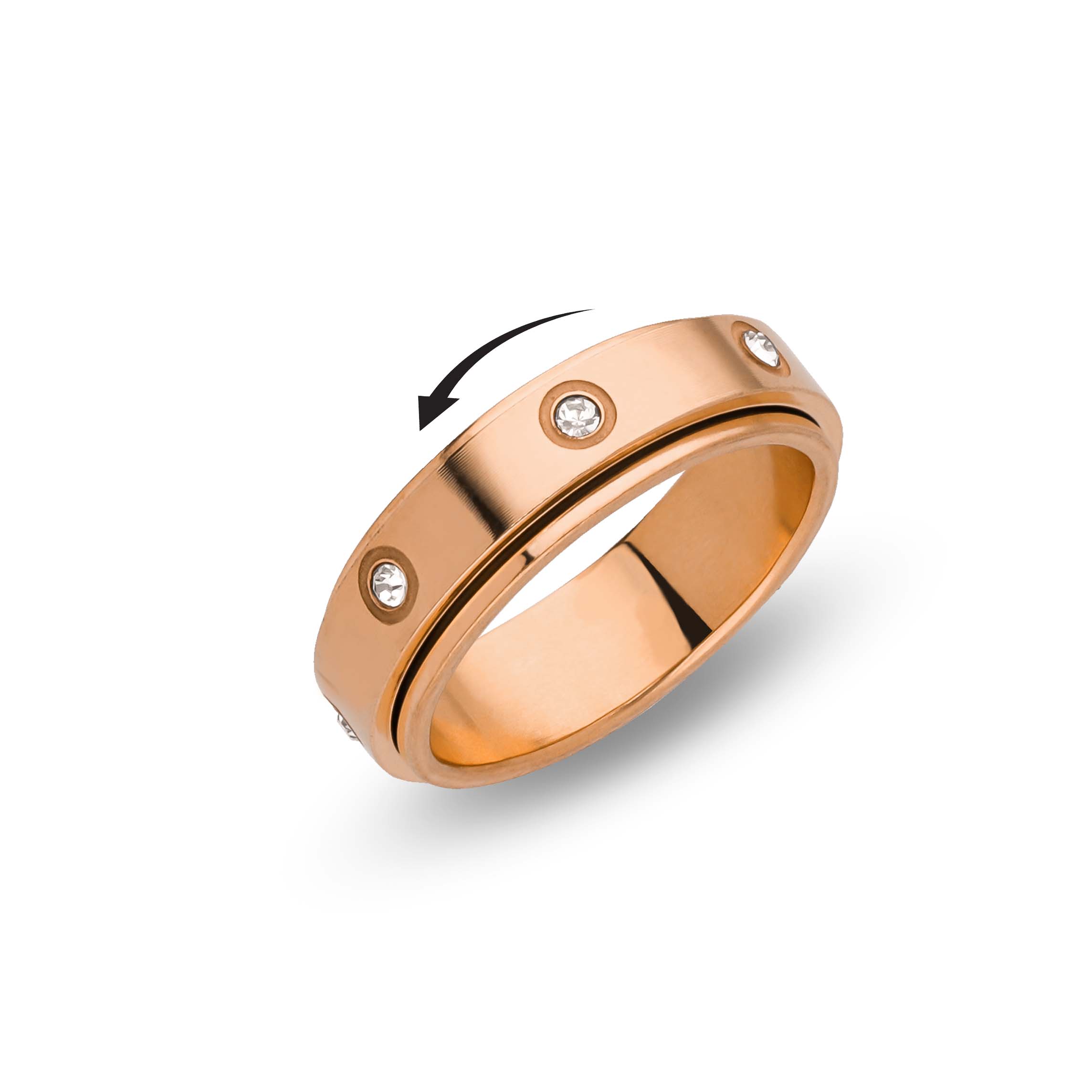 Bague tournante en or rosé