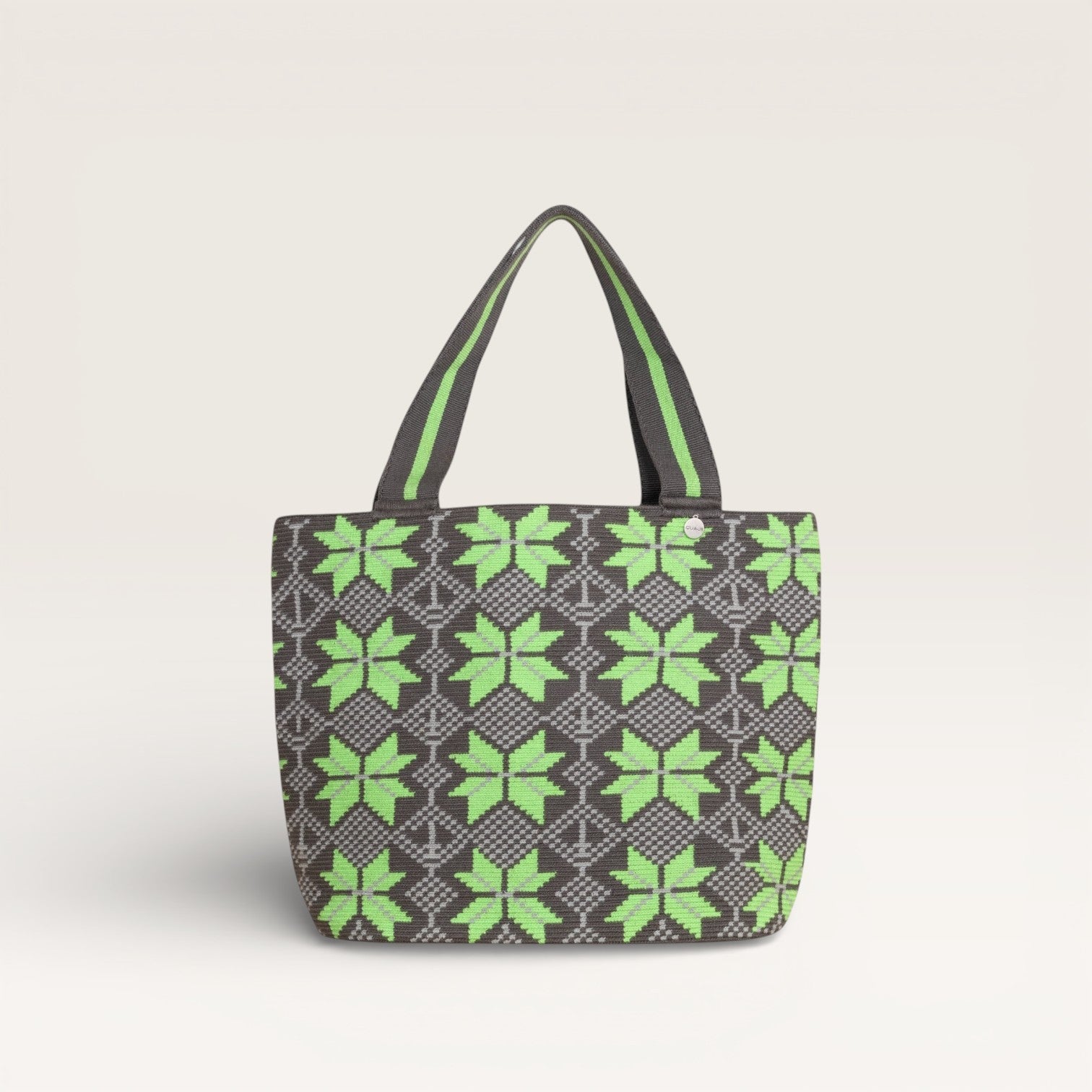 Sac fourre-tout ovale géométrique | Citron vert