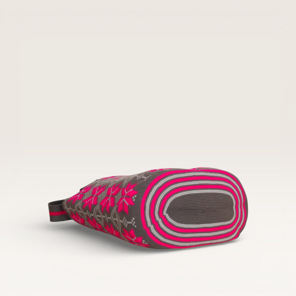 Sac cabas ovale géométrique | Magenta