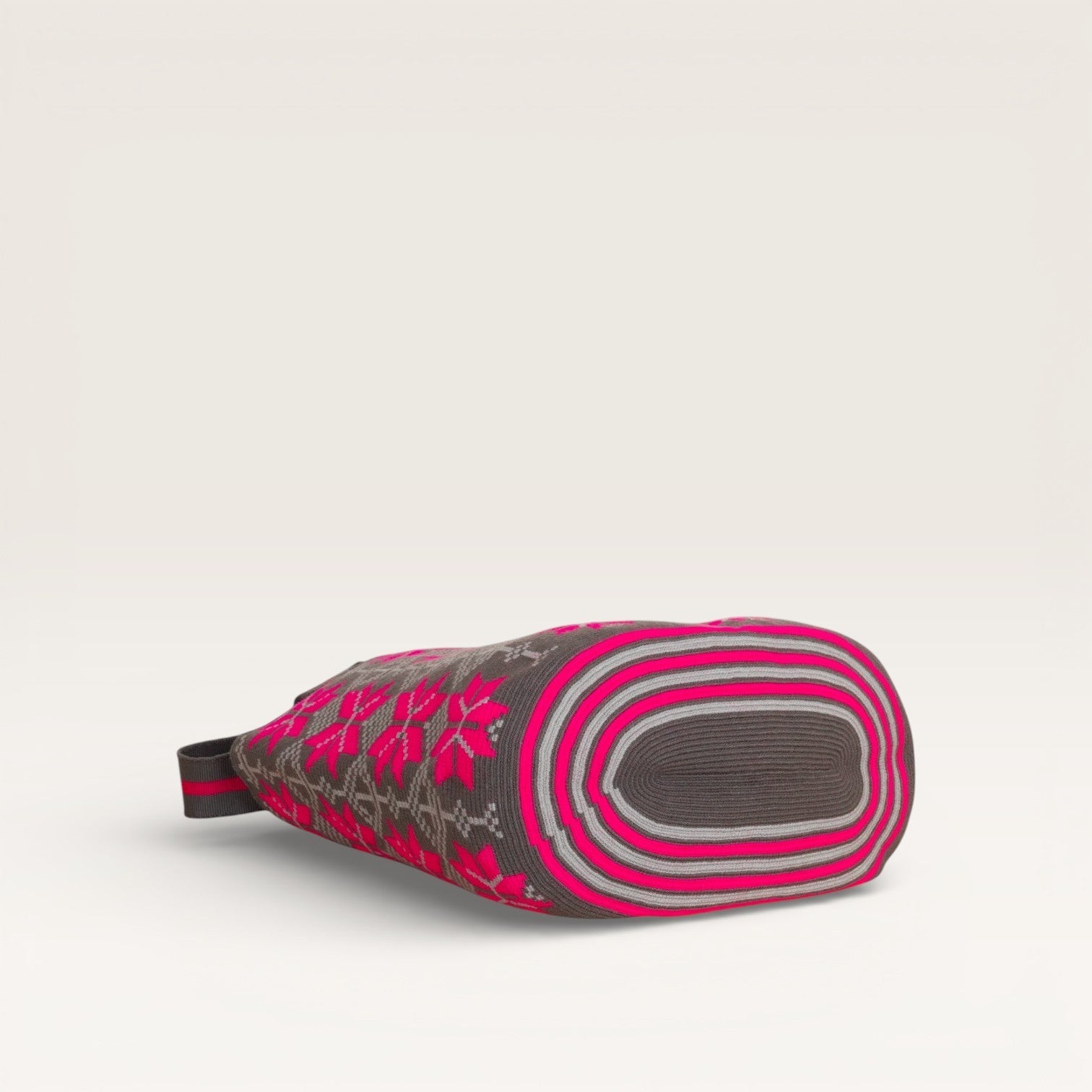Sac cabas ovale géométrique | Magenta