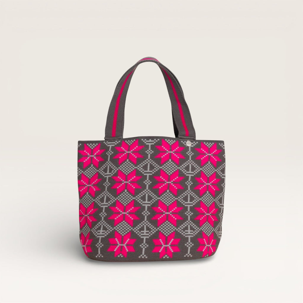 Sac cabas ovale géométrique | Magenta