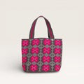 Sac cabas ovale géométrique | Magenta