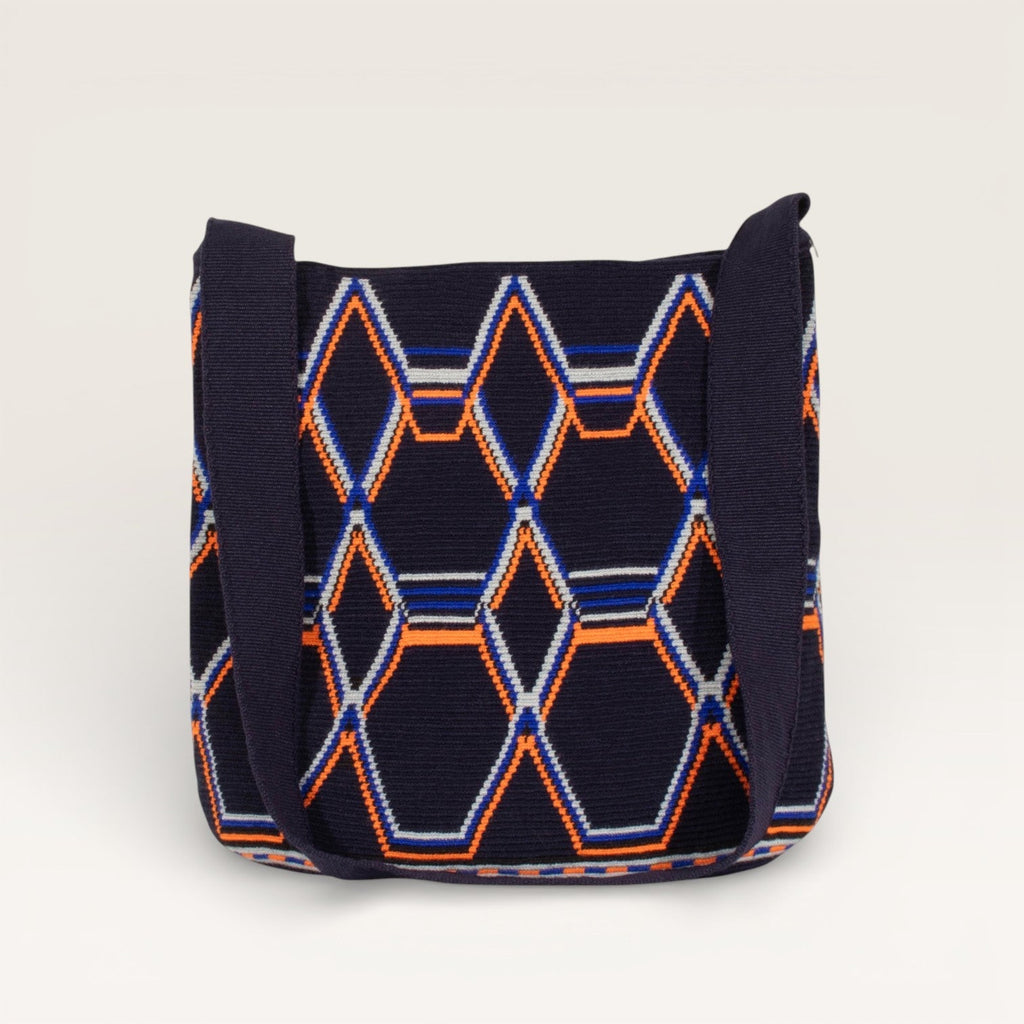 Sac bandoulière ovale géométrique | Marine