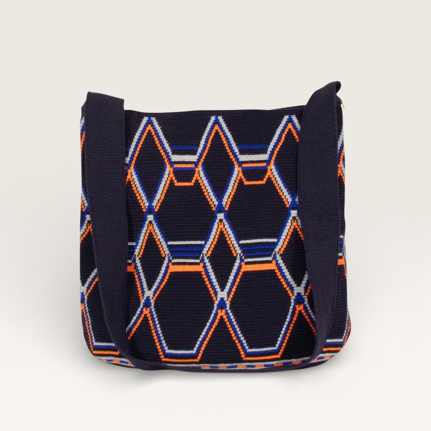 Sac bandoulière ovale géométrique | Marine
