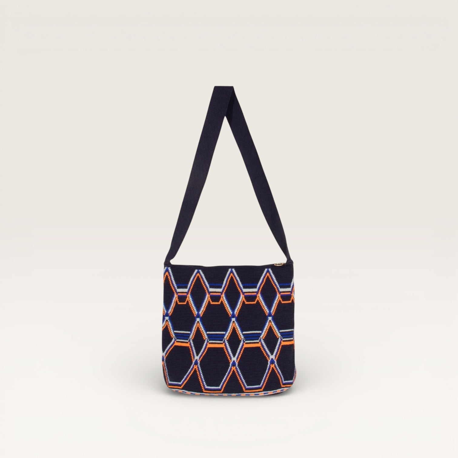 Sac bandoulière ovale géométrique | Marine