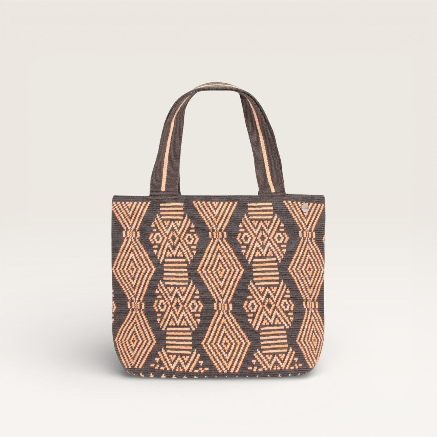 Sac cabas ovale géométrique | Pêche fluo