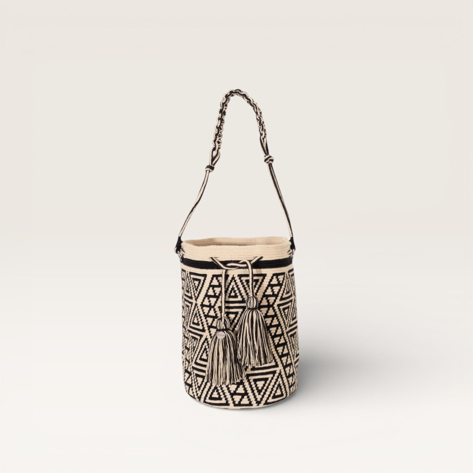 Sac à bandoulière rond géométrique | Noir