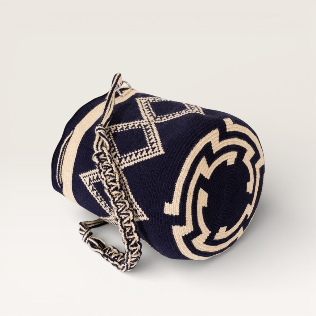 Sac à bandoulière rond géométrique | Marine