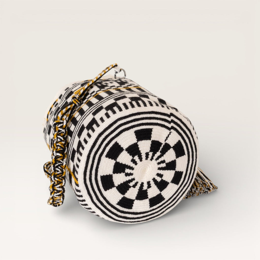 Sac bandoulière rond géométrique | Blanc