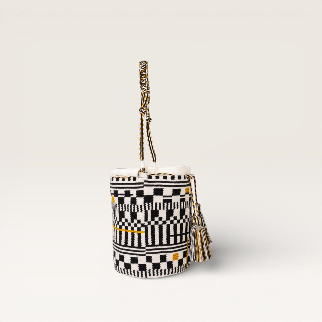 Sac bandoulière rond géométrique | Blanc