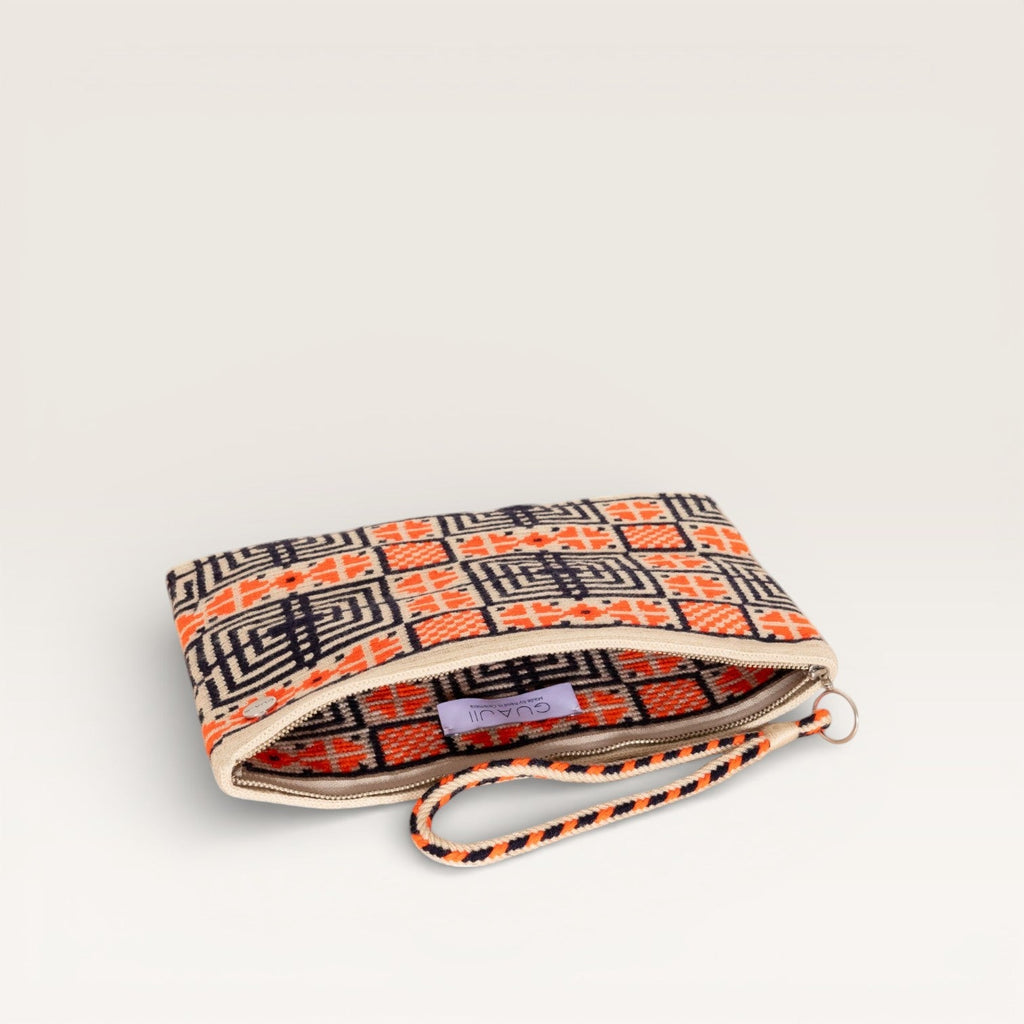 Pochette carrée géométrique | Mandarine