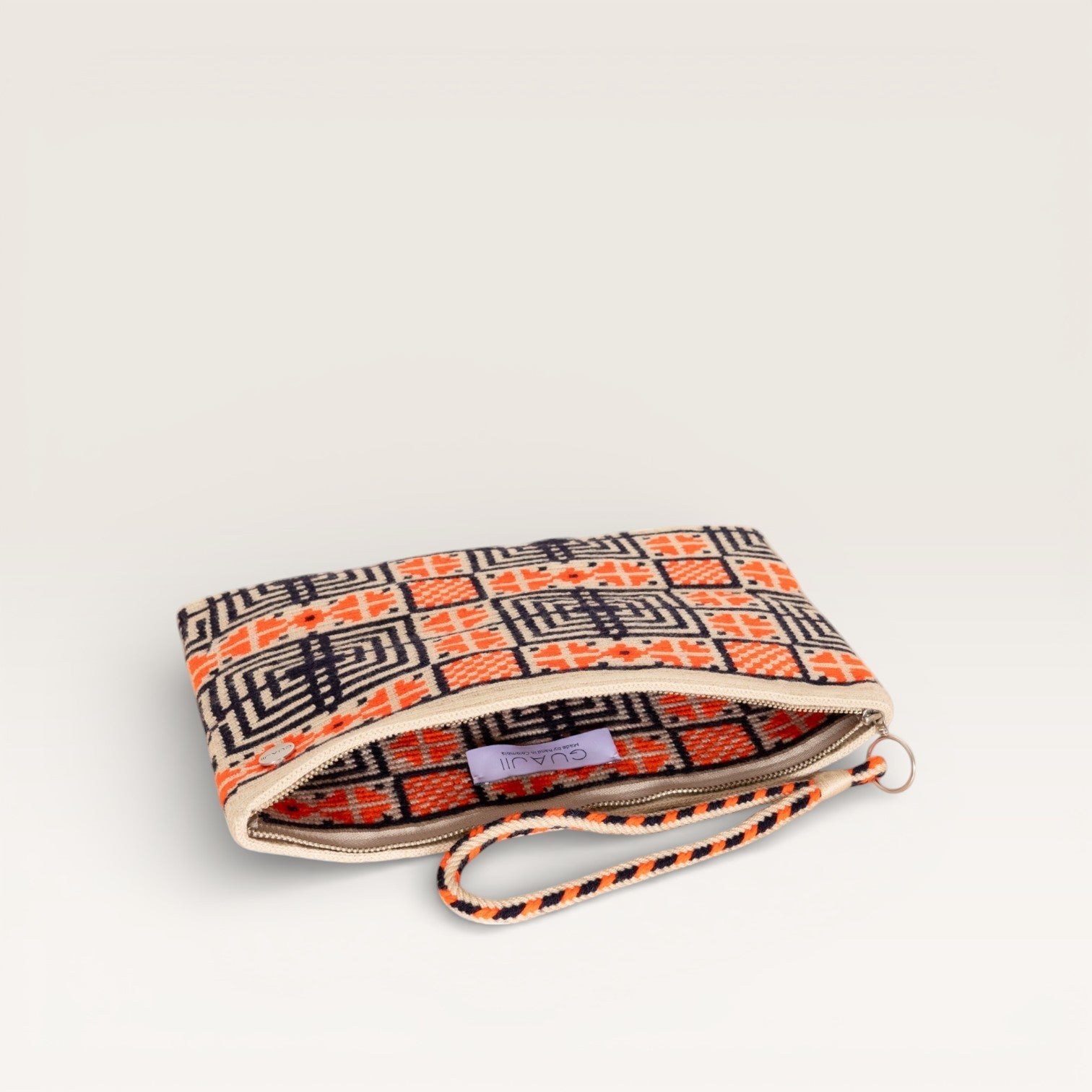 Pochette carrée géométrique | Mandarine