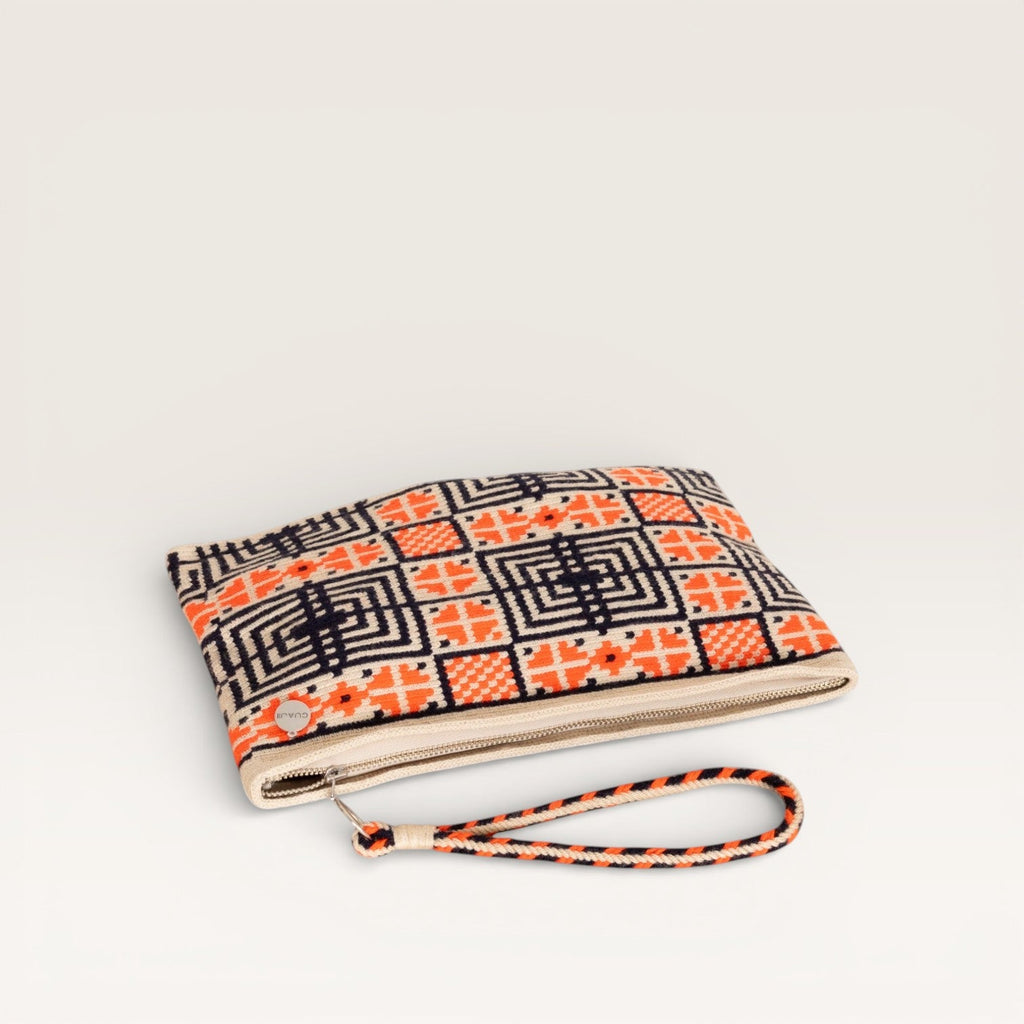 Pochette carrée géométrique | Mandarine
